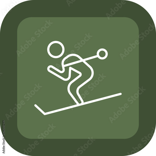 Cross cuntry Line Green Box Icon