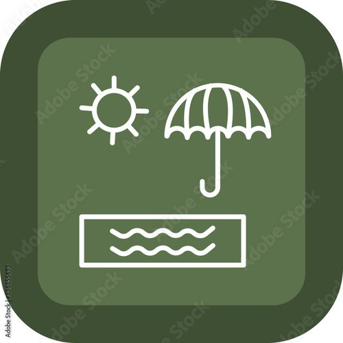Beach Line Green Box Icon