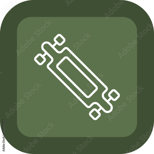 Longboard Line Green Box Icon
