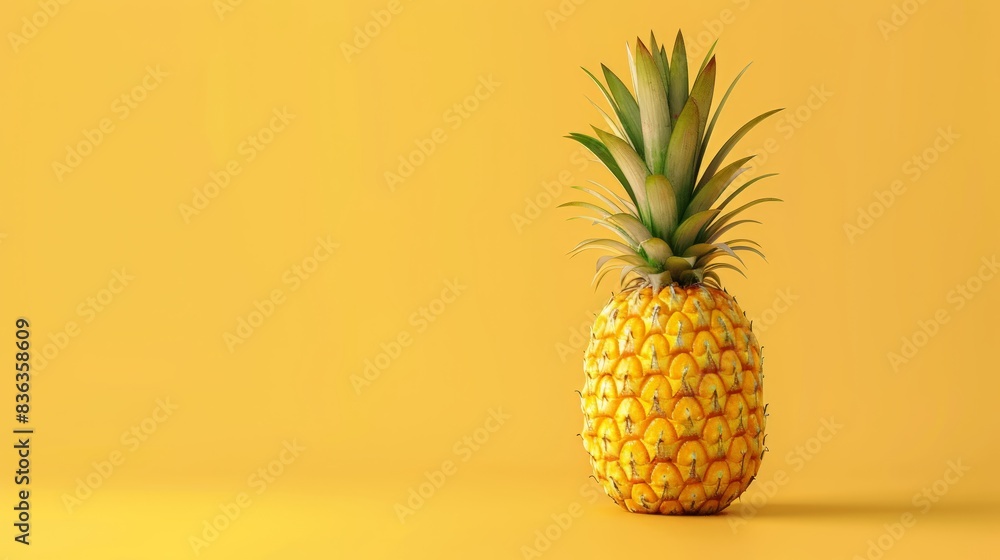 Fresh pineapple on a vibrant yellow background, symbolizing tropical vibes and healthy eating. Ideal for summer-themed designs and promotions. Fresh pineapple on a vibrant yellow background, symbolizing tropical vibes and healthy eating. Ideal for summer-themed designs and promotions.