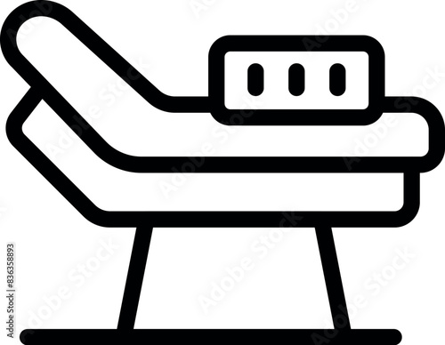 Dentist chair line icon in minimalistic black and white style for dental and medical equipment vector illustration in a modern. Adjustable. Suitable for orthodontic services