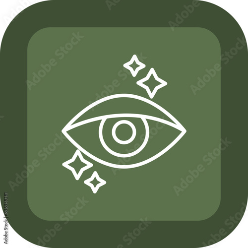 Ophthalmologist Line Green Box Icon