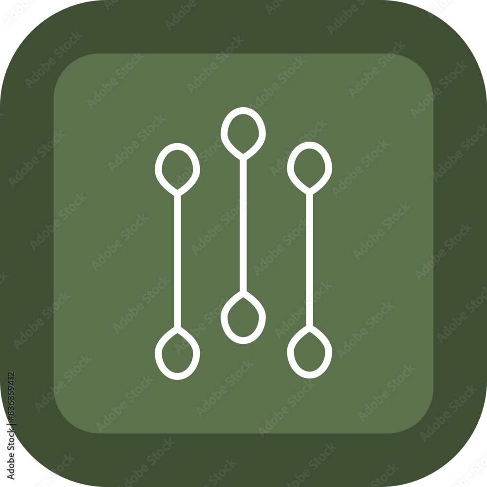 Cotton Bud Line Green Box Icon Cotton Bud Line Green Box Icon