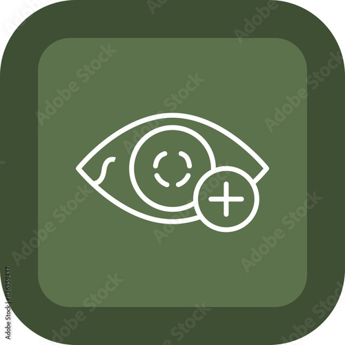 Hyperopia Line Green Box Icon