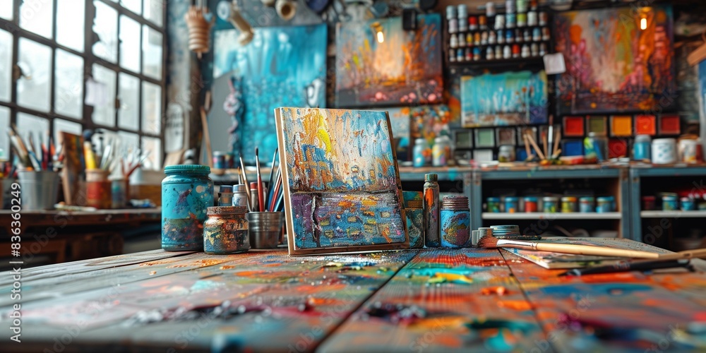 Inspiration Overflow: Messy Studio Table, generative ai Inspiration Overflow: Messy Studio Table, generative ai
