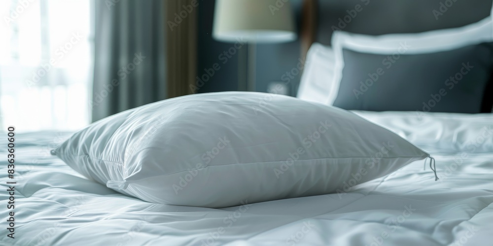 White Pillow on a Crisp White Hotel Bed White Pillow on a Crisp White Hotel Bed