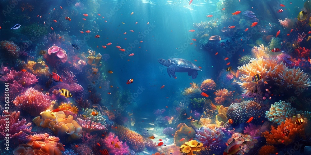 Tropical Paradise Underwater, generative ai Tropical Paradise Underwater, generative ai
