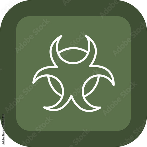 Biohazard Line Green Box Icon