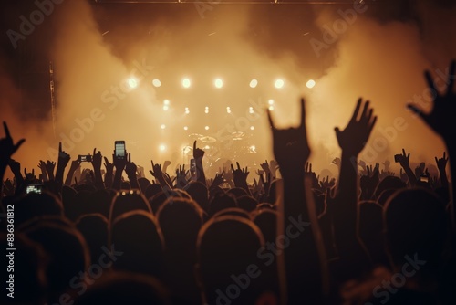 Crowd of people partying raving music concert festival night club clubbing fun dj techno electronic music dancing dance entertainment excited young pop rock nightlife entertainment event spotlights