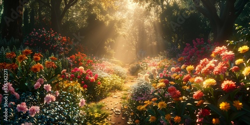 Botanical Extravaganza: A Summer Garden Delight, generative ai