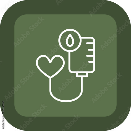 Blood Transfusion Line Green Box Icon