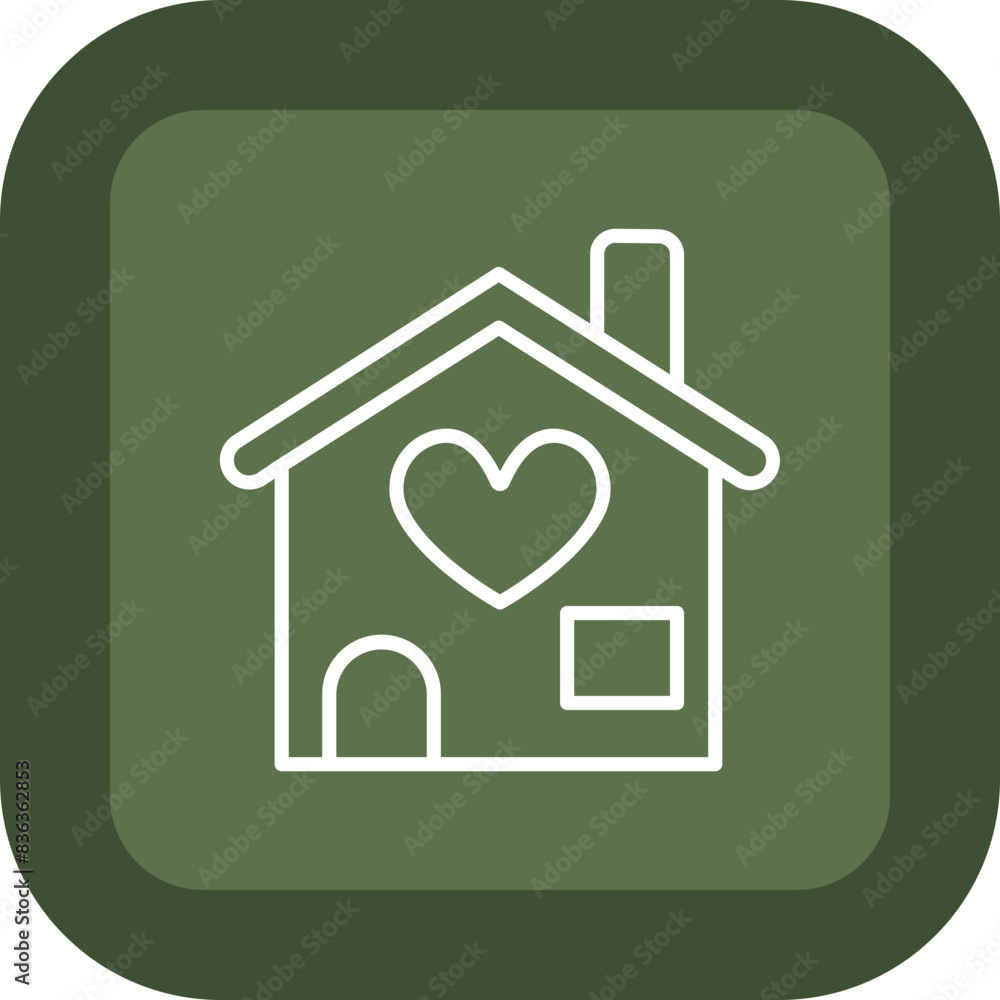 Shelter Line Green Box Icon Shelter Line Green Box Icon