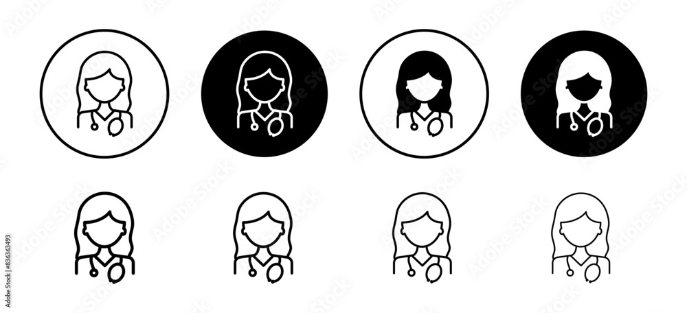 Doctor icon vector set collection for web