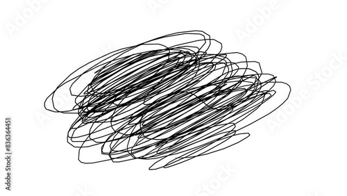 Hand drawn scribble doodle pen marker effect, black on white background