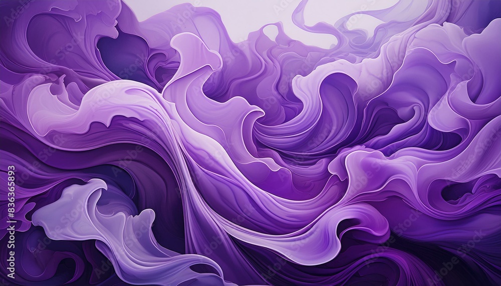 Obraz premium Creative depiction of flowing purple smoke swirling in shades of ink