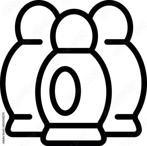 Simple outline vector drawing of bowling pins for sportthemed designs