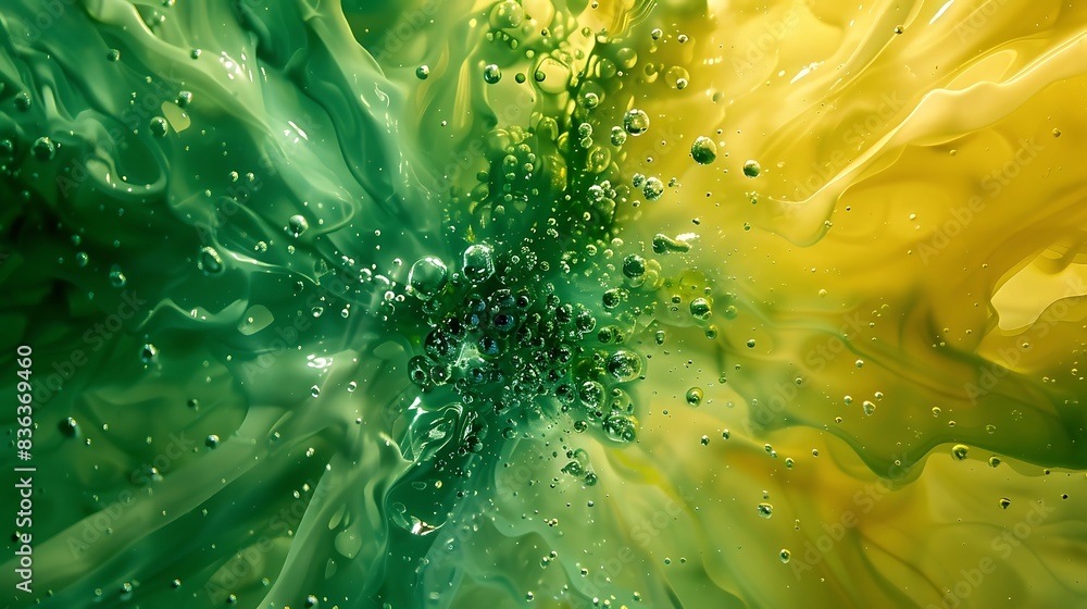 Green and yellow color burst on transparent, striking and vivid. Green and yellow color burst on transparent, striking and vivid.