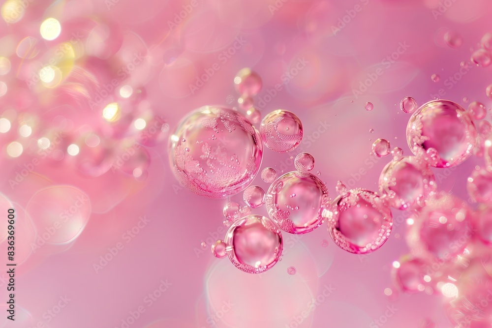 pink face serum bubbles close up pink face serum bubbles close up