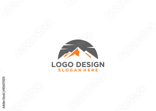 Mountain peak summit logo design