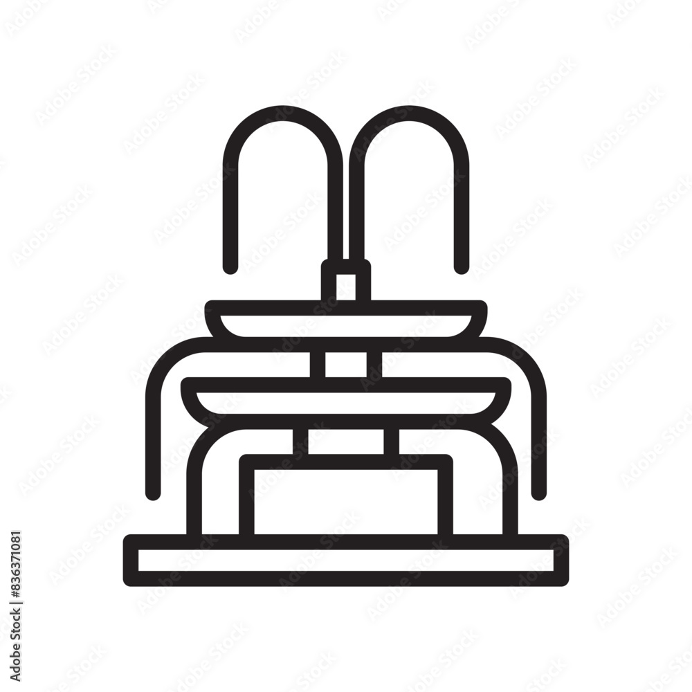 Fountain line icon. Water park icon. Swimming pool icon isolated on white background. Transparent background, minimalist symbol. Vector images Fountain line icon. Water park icon. Swimming pool icon isolated on white background. Transparent background, minimalist symbol. Vector images