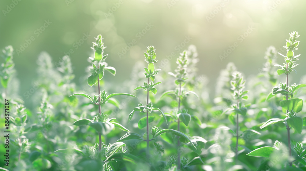 Light green background with blooming grass. Minimalism and simple design Light green background with blooming grass. Minimalism and simple design