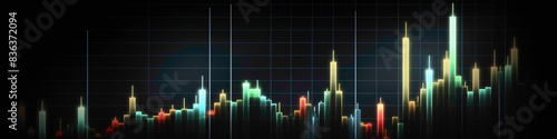 Gn luminous perspectives on market trends and behaviors as you explore a unique candlestick chart, its nuanced detls rendered with clarity and precision in photo