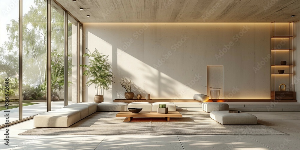 Sleek and Simple Living Room Design, generative ai Sleek and Simple Living Room Design, generative ai