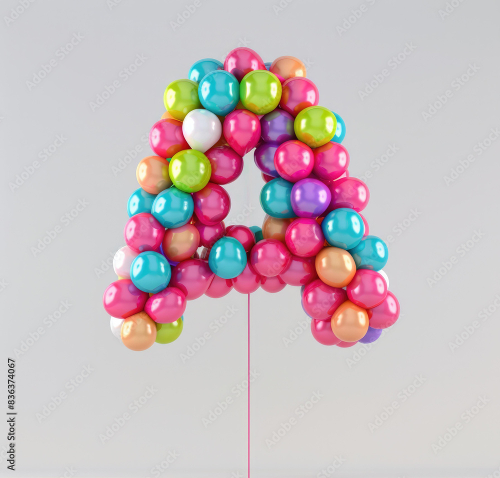 Fototapeta premium Balloon letter a 3d . Generative AI.