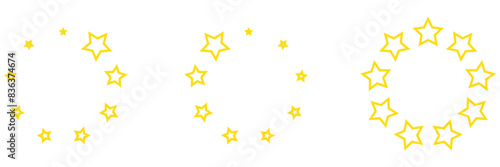 star in circle isolated on white background vector illustration. stars in round circular emblem