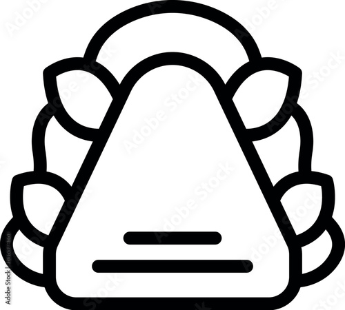 Simple line drawing of a taco, ideal for menus or food apps