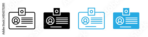 ID card icon logo set vector