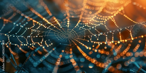 Ethereal Droplets on a Web, generative ai photo