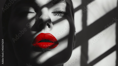 Schöne Frau mit roten Lippen photo