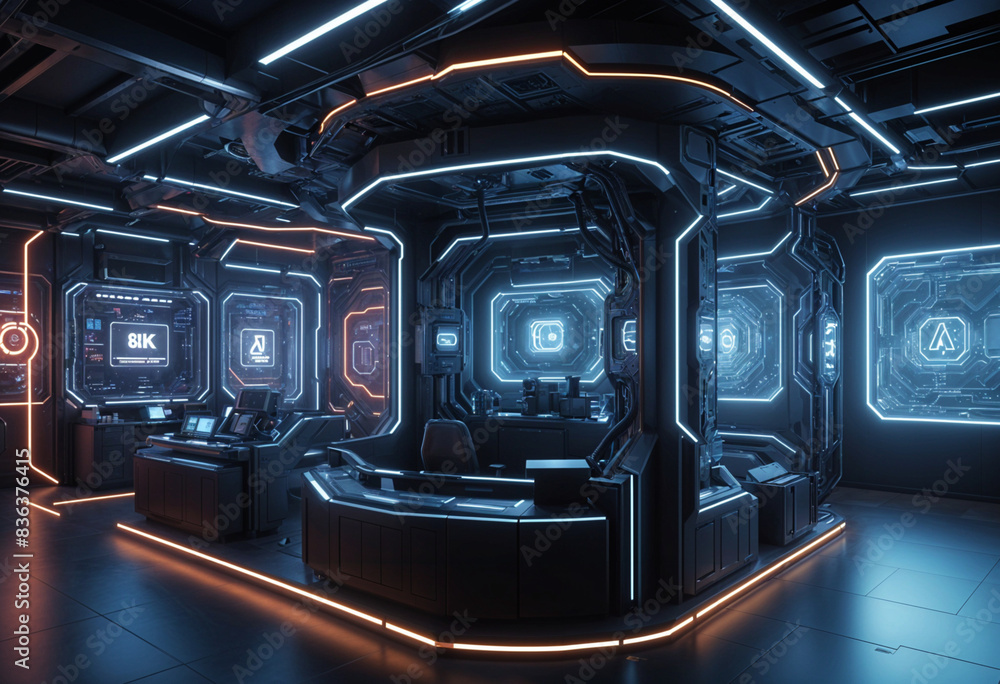 Obraz premium Cybersecurity environment with digital fortresses