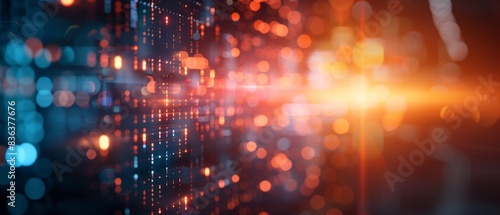 Wallpaper Mural Abstract digital data communication background with glowing lights, representing technology, data transfer, and modern connectivity concepts. Torontodigital.ca