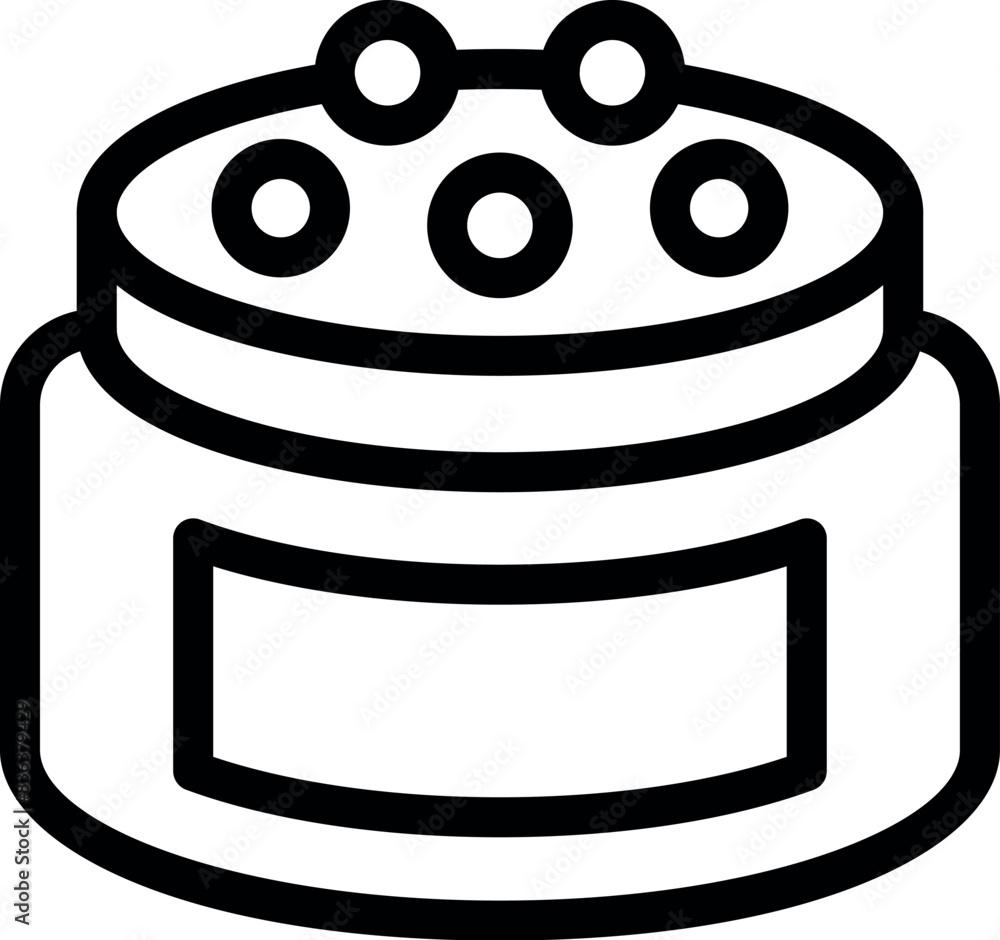 Black and white line art of a cosmetic cream jar with a lid and label, suitable for beauty and skincare themes Black and white line art of a cosmetic cream jar with a lid and label, suitable for beauty and skincare themes