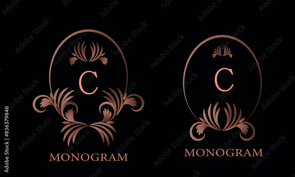 Elegant set of letter С logos can be used for business, heraldry, restaurant, hotel, postcards, etc. Elegant set of letter С logos can be used for business, heraldry, restaurant, hotel, postcards, etc.