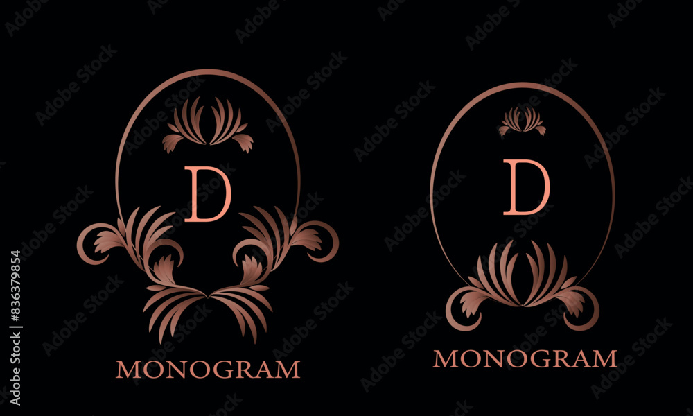 Elegant set of letter D logos can be used for business, heraldry, restaurant, hotel, postcards, etc. Elegant set of letter D logos can be used for business, heraldry, restaurant, hotel, postcards, etc.