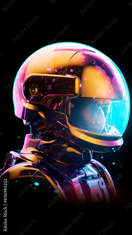 Lonely astronaut in cybercity Lonely astronaut in cybercity