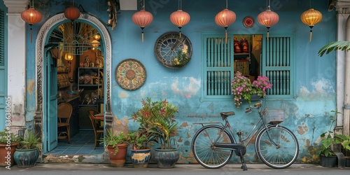 Colonial Pastels in Phuket's Historic District, generative ai