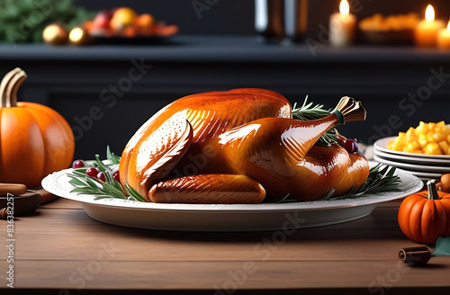 Thanksgiving turkey dinner. Festive dinner