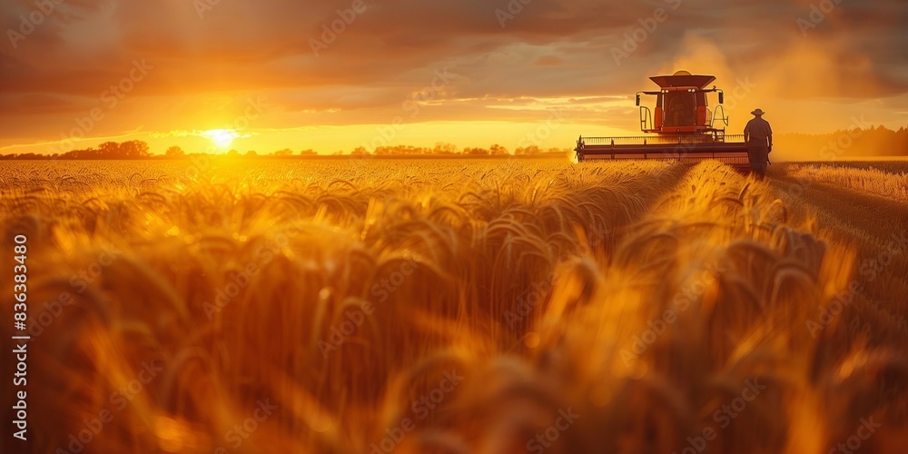 Fototapeta premium Field of Dreams: Harvest Time, generative ai