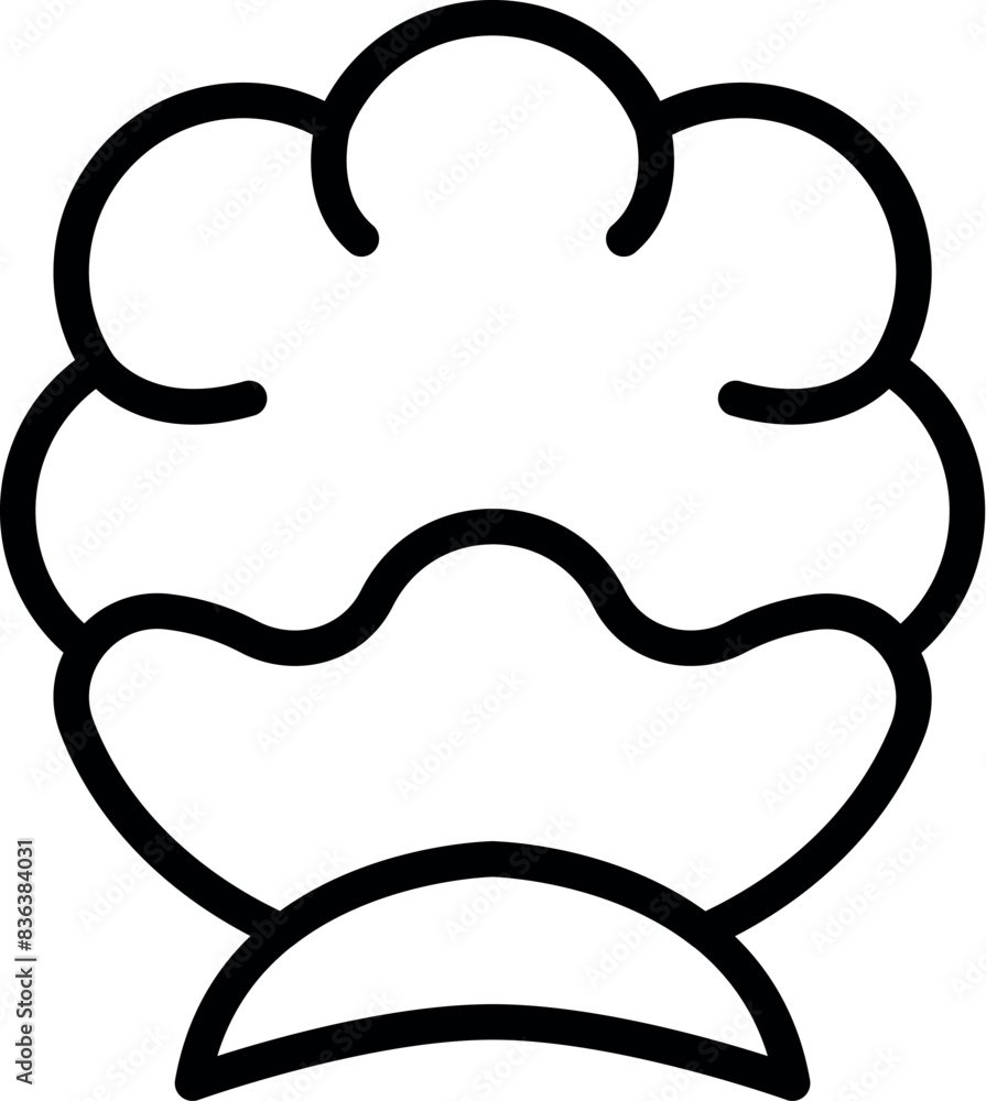 Simple and elegant outlined chef hat icon in black and white, perfect for culinary industry logo, vector illustration, and minimalist design concept Simple and elegant outlined chef hat icon in black and white, perfect for culinary industry logo, vector illustration, and minimalist design concept