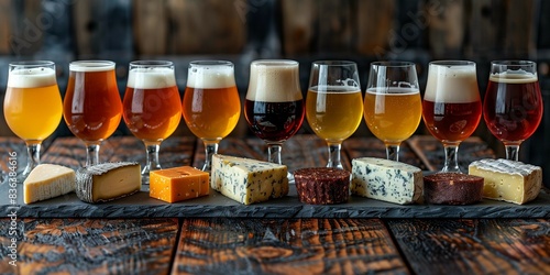 Elevated Beer and Cheese Pairing Presentation, generative ai