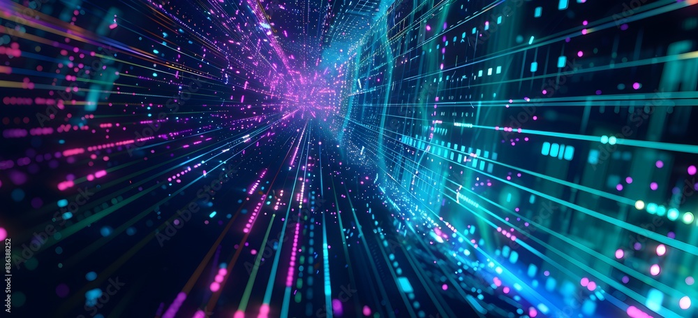 Abstract background with digital technology and artificial intelligence, a blue, purple and green color palette, a data flow wave pattern in the style of vector illustration design
Abstract background with digital technology and artificial intelligence, a blue, purple and green color palette, a data flow wave pattern in the style of vector illustration design