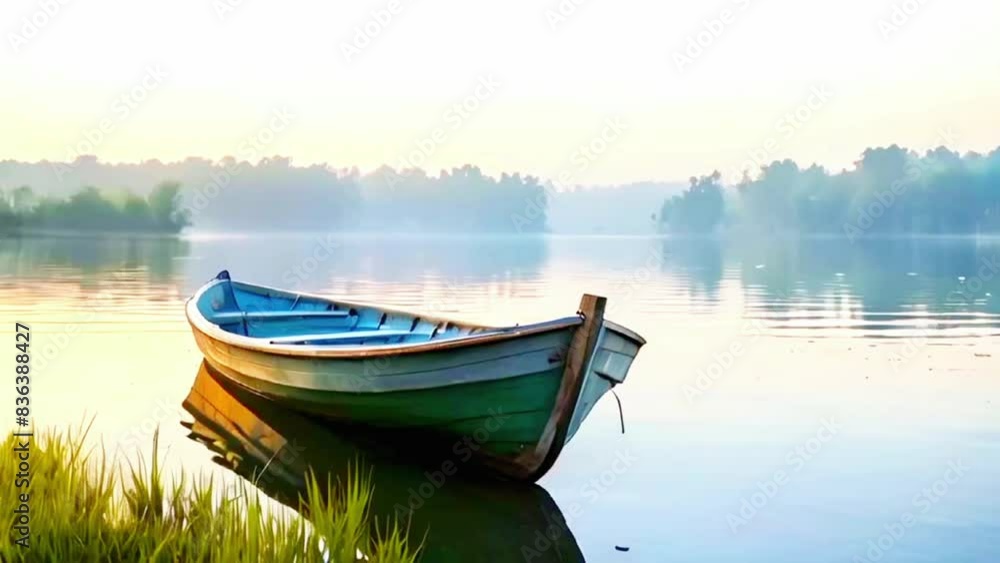 beautiful lake in the morning. Seamless 4k time lapse virtual video animation background beautiful lake in the morning. Seamless 4k time lapse virtual video animation background