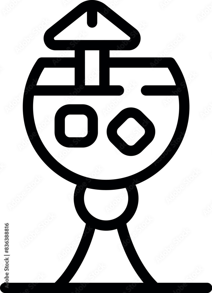 Modern line art of a chalice representing the holy grail with an upward arrow Modern line art of a chalice representing the holy grail with an upward arrow