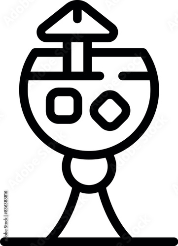 Modern line art of a chalice representing the holy grail with an upward arrow