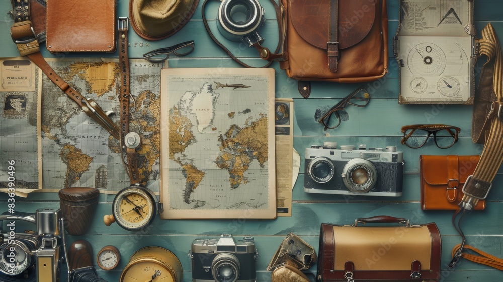 Beautiful Travel Post with some objects Beautiful Travel Post with some objects