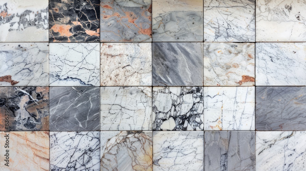 Fototapeta premium Background of marble wall texture created by marble tiles